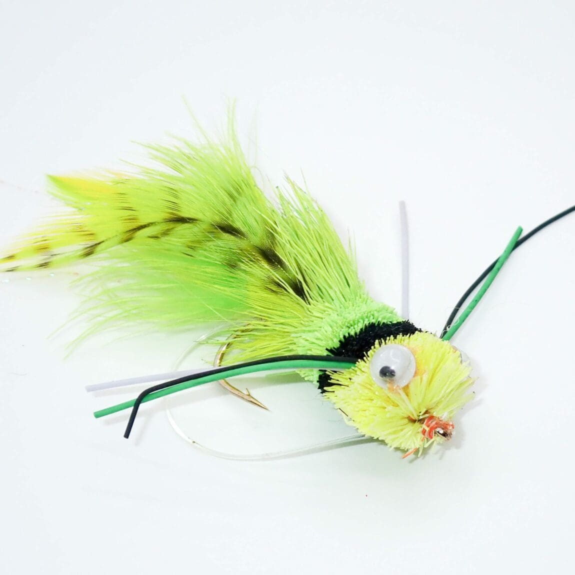 Bass Popper - Green/Yellow - Wooly Bugger Fly Co.