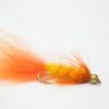 yellow and orange wooly bugger beadhead streamer fly