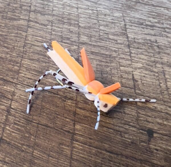 Orange and tan Morrish Hopper foam fly
