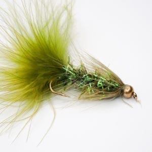 crystal and olive wooly bugger fly