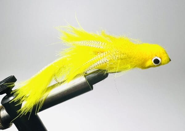 Yellow boogyman bass streamer fly